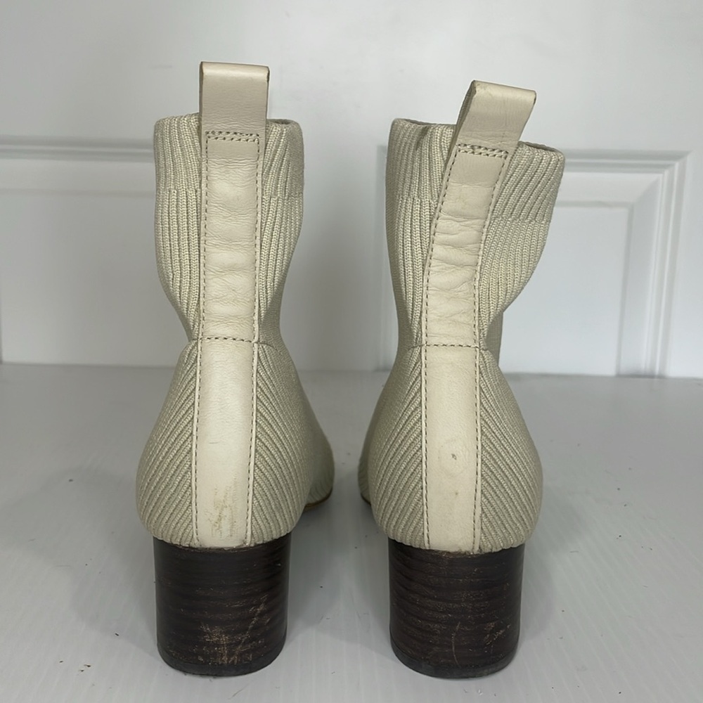 Everlane The Glove Boots Size 7.5 Bone Cream Stacked Heel - Picture 8 of 14